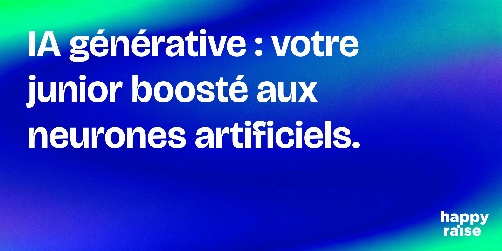 Texte sur fond coloré évoquant une IA générative comme renfort intelligent pour dirigeants de PME.