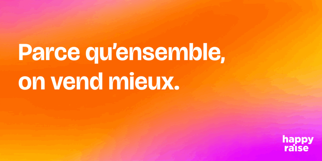 Illustration sur fond coloré symbolisant l’union des équipes marketing et commerciales dans une PME B2B.
